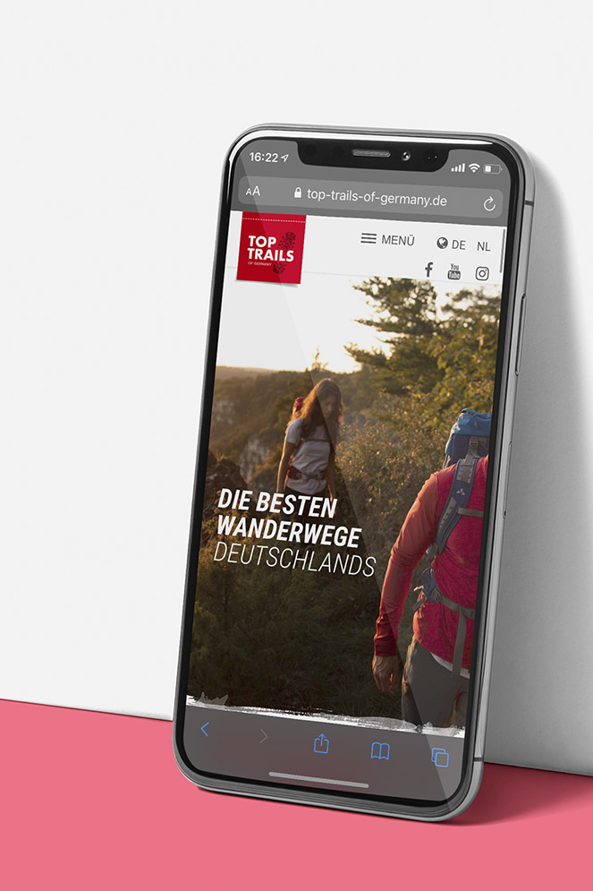 Top Trails of Germany Webseite Ansicht auf Smartphone